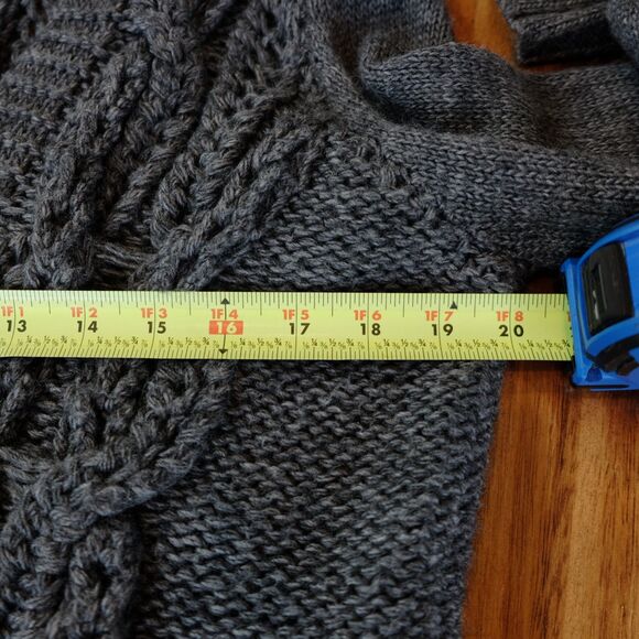 J. Crew Chunky Cable Fisherman Handknit Cardigan Wool Blend Women Sz M - Picture 7 of 8